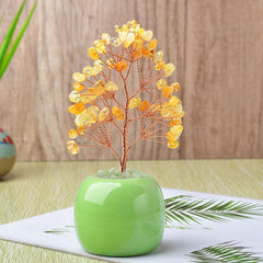 Colorful Apple Porcelain Crystal Fortune Tree