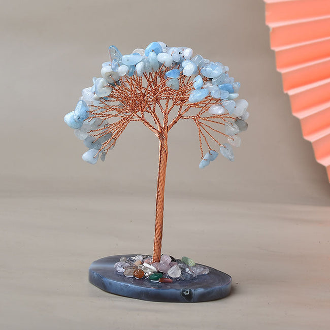 Crystal Fortune Tree Natural Agate Piece Base Ornament