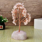 Natural Rose Quartz Stone Base Fortune Tree