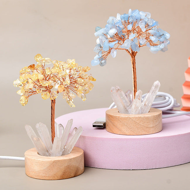 Natural White Crystal Tooth Crystal Fortune Tree