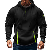 Men's Fleece Lined Multiple Pockets Sports Hoodie