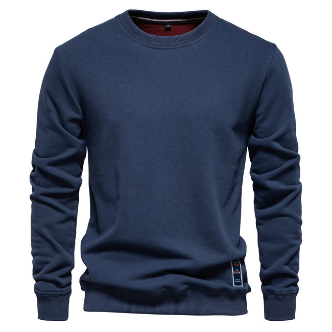 Men's Casual Solid Color Knit Crew Neck Sweater