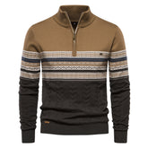 Men's Ethnic Patterns Casual Half-Zip Knit Sweater