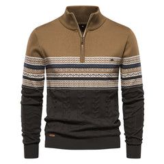 Men's Ethnic Patterns Casual Half-Zip Knit Sweater