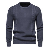Men's Casual Warm Slightly Stretch Crew Neck Pullover Sweater