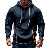 Men's Fleece Lined Multiple Pockets Sports Hoodie