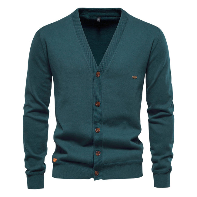 Men's Slim Fit V-Neck Cardigan Sweater