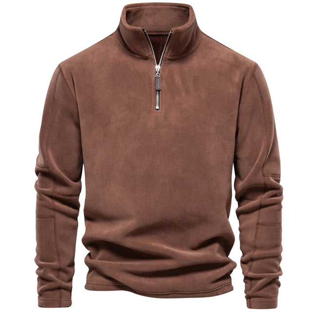 Men's Half-Stand Collar Sherpa Fleece Sweater