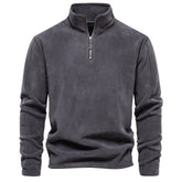 Men's Half-Stand Collar Sherpa Fleece Sweater