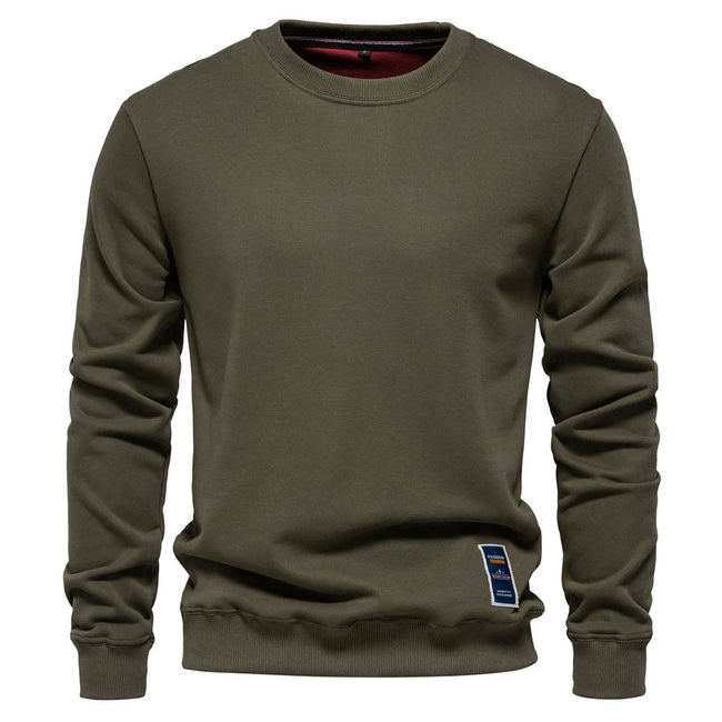 Men's Casual Solid Color Knit Crew Neck Sweater