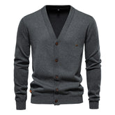 Men's Slim Fit V-Neck Cardigan Sweater