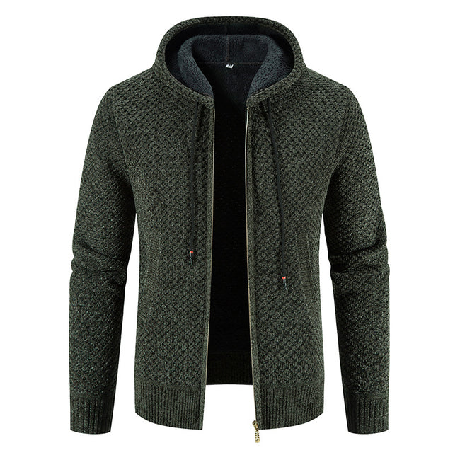 Men's Ribbed Knit Warm Cardigan Sweater