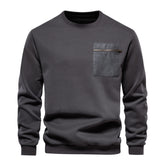 Men's Casual Classic Design Crew Neck Pullover Sweatshirt