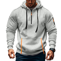 Men's Fleece Lined Multiple Pockets Sports Hoodie