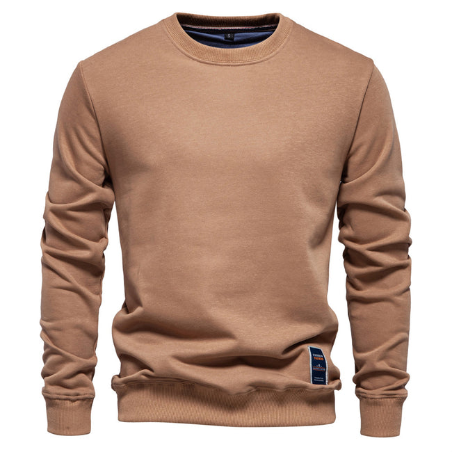 Men's Casual Solid Color Knit Crew Neck Sweater