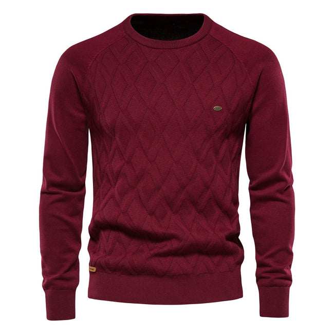 Men's Casual Solid Color Knitted Pullover
