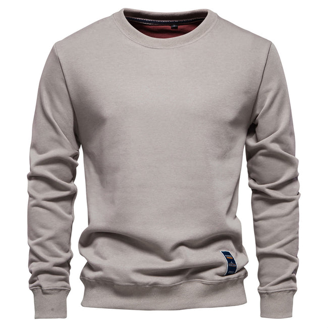 Men's Casual Solid Color Knit Crew Neck Sweater