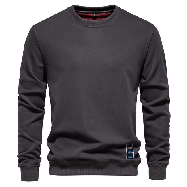 Men's Casual Solid Color Knit Crew Neck Sweater