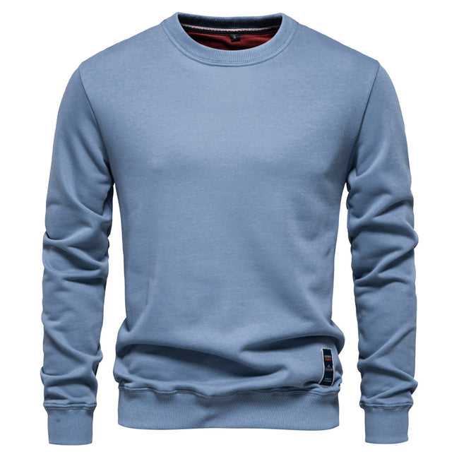 Men's Casual Solid Color Knit Crew Neck Sweater