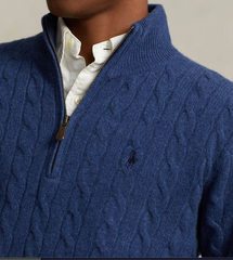 ⏳Time-Limited Special⏰ Polo Ralph Lauren Men's Cable Knit 1/4 Zip Sweater