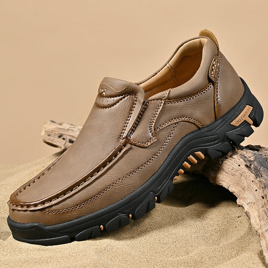 Mitchell Shoes New Men's Non-slip Walking Leather Lightweight Breathable Casual Loafers