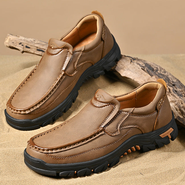 Mitchell Shoes New Men's Non-slip Walking Leather Lightweight Breathable Casual Loafers