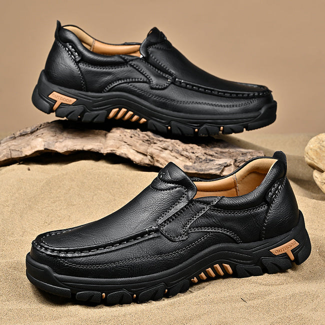 Mitchell Shoes New Men's Non-slip Walking Leather Lightweight Breathable Casual Loafers