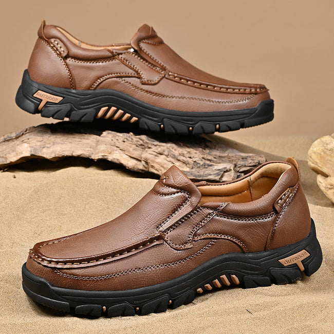 Mitchell Shoes New Men's Non-slip Walking Leather Lightweight Breathable Casual Loafers