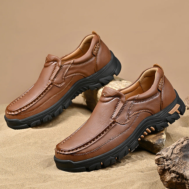 Mitchell Shoes New Men's Non-slip Walking Leather Lightweight Breathable Casual Loafers