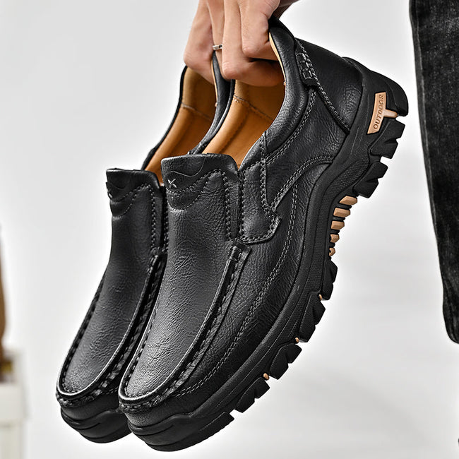 Mitchell Shoes New Men's Non-slip Walking Leather Lightweight Breathable Casual Loafers