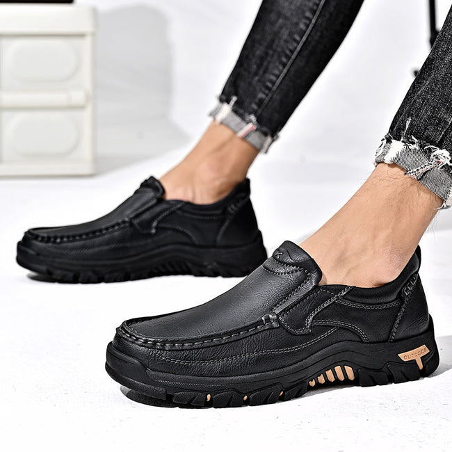 Mitchell Shoes New Men's Non-slip Walking Leather Lightweight Breathable Casual Loafers