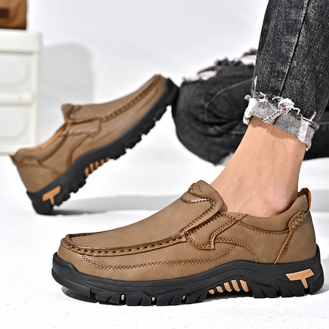 Mitchell Shoes New Men's Non-slip Walking Leather Lightweight Breathable Casual Loafers