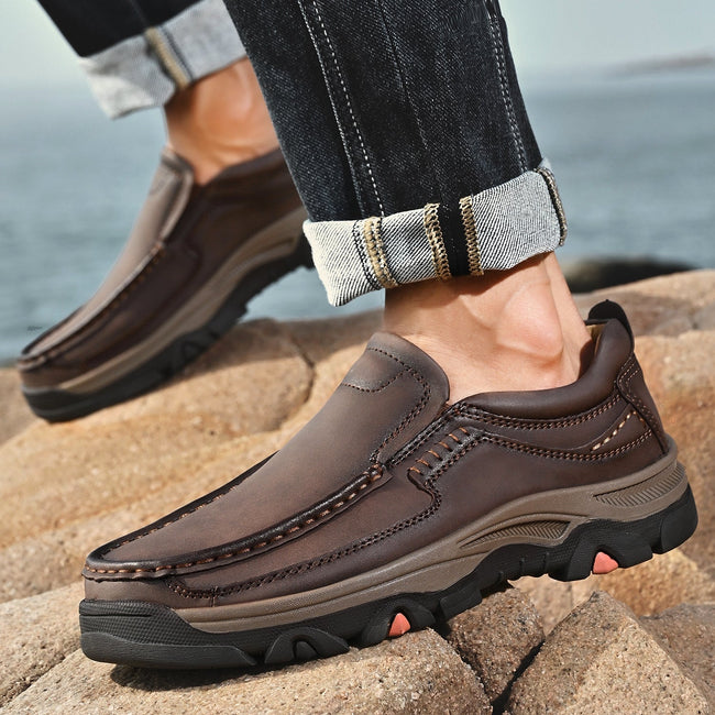 Mitchell Shoes Orthopedic Casual Genuine Leather Slip On Loafers