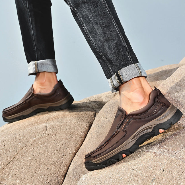 Mitchell Shoes Orthopedic Casual Genuine Leather Slip On Loafers