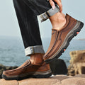 Mitchell Shoes Orthopedic Casual Genuine Leather Slip On Loafers