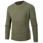 Men's Casual Solid Color Round Neck Pullover Sweater