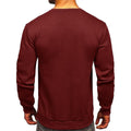 Men's Pullover Solid Color Fleece Crew Neck Sweatshirts