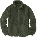 Men's Stand Collar Solid Color Fleece Zip-Up Sweatshirt