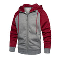 Men's Contrast Color Zip-up Raglan Sleeves Hoodies Sweatshirts
