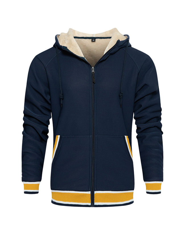 Men's Full Zip Regular Fit Fleece Hooded Sweatshirt with Pockets
