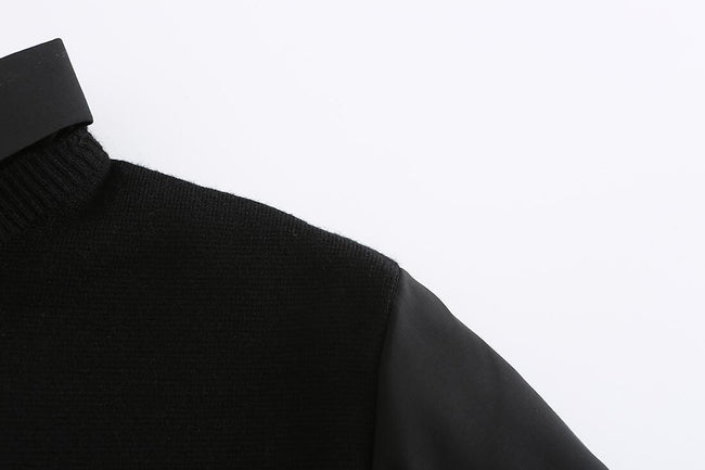 Men's Slim Patchwork Fake Two Piece Knit Sweater