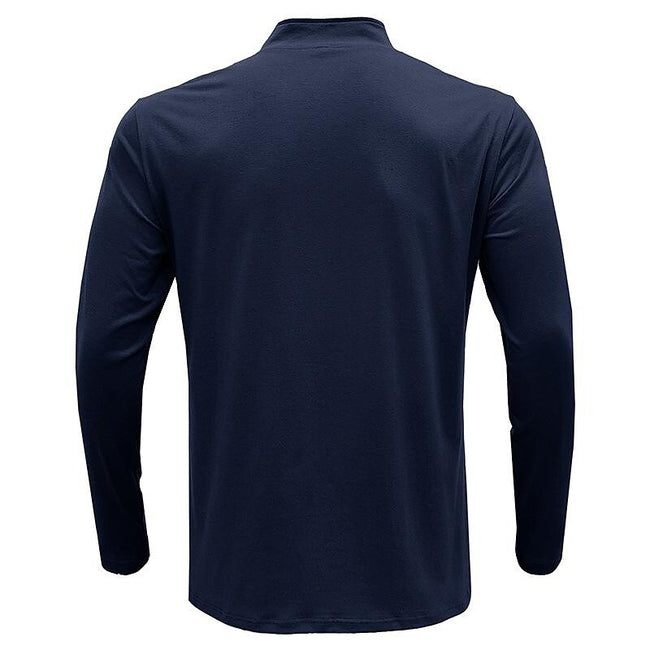 Men's Stand Collar Zip Solid Color Long Sleeve T-Shirt
