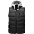 Men's Stand Collar Detachable Hood Zip-up Padded Gilet