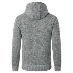 Men's Fleece Padded Patchwork Zipper Hooded Cardigan