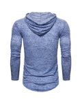 Men's Slub Yarn Hooded Long-sleeve T-shirt