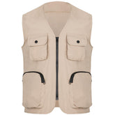Men's Summer Japanese Sleeveless Fitness Vest Beach Sports Zipper Vest