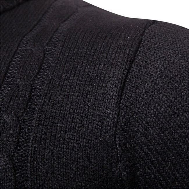 Men's Pullover Turtleneck Cable Basic Knit Sweater