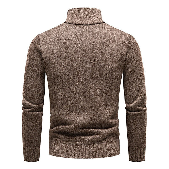 Men's Stand Collar Color Block Half Zip Fleece Pullover Sweater