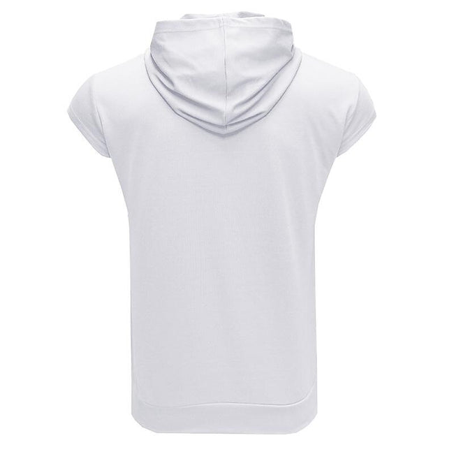 Men's Solid Color Casual Zipper Sports  Hoodie Tank Top