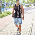 Men's 3D Print Striped Crew Neck Daily Vest